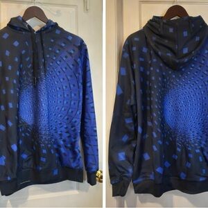 Blue Geometric Hoodie